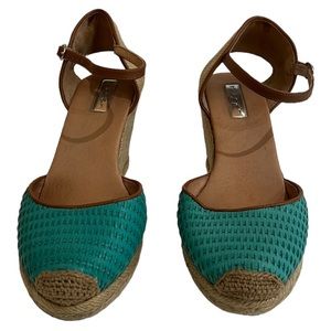 Halogen Aqua Espadrille Heeled Sandals Women’s Size 8.5